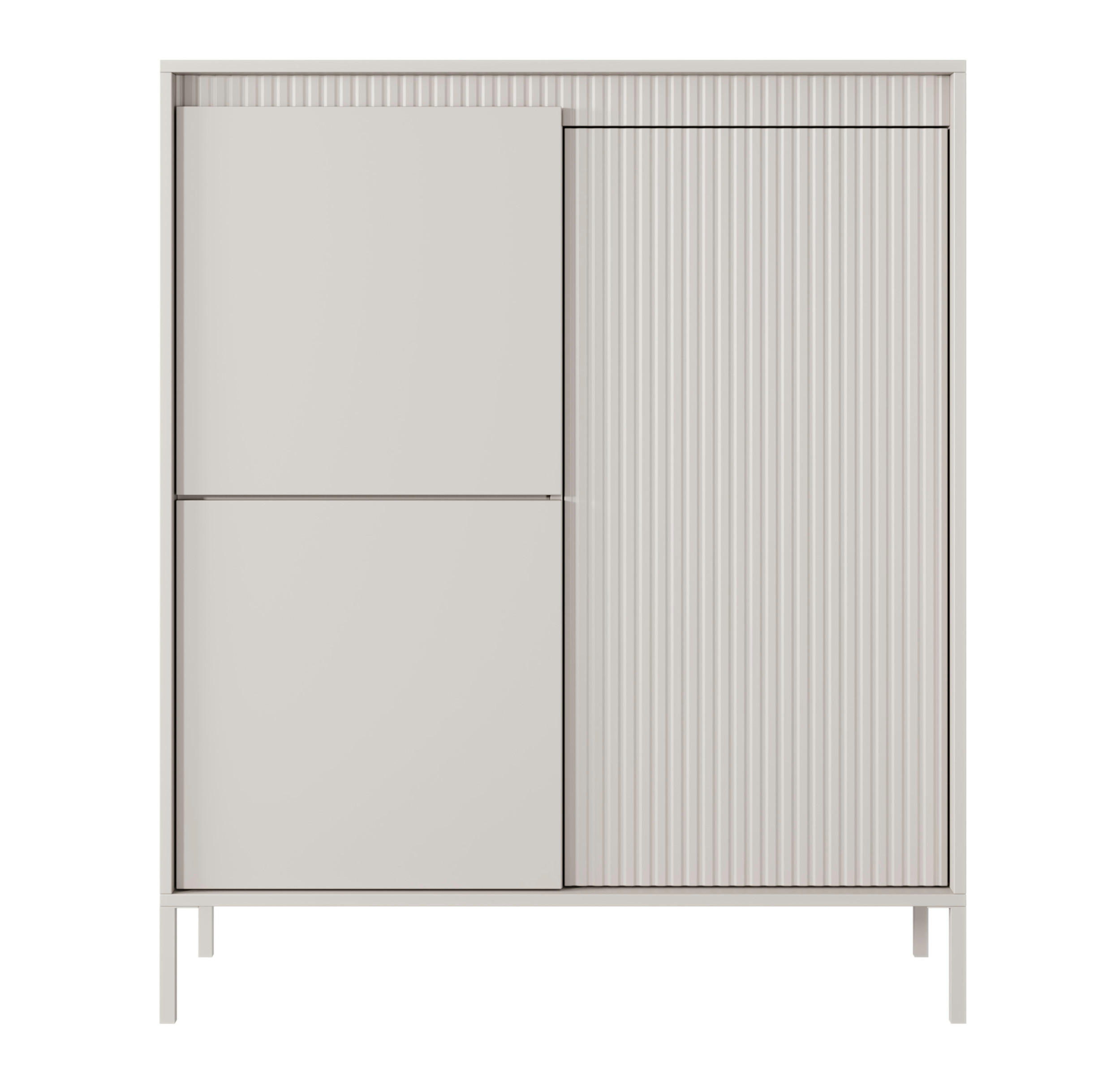 HIGHBOARD Falsetto Beige 104 cm - Beige, Holzwerkstoff/Metall (104/103.5/39.5cm) - Selsey