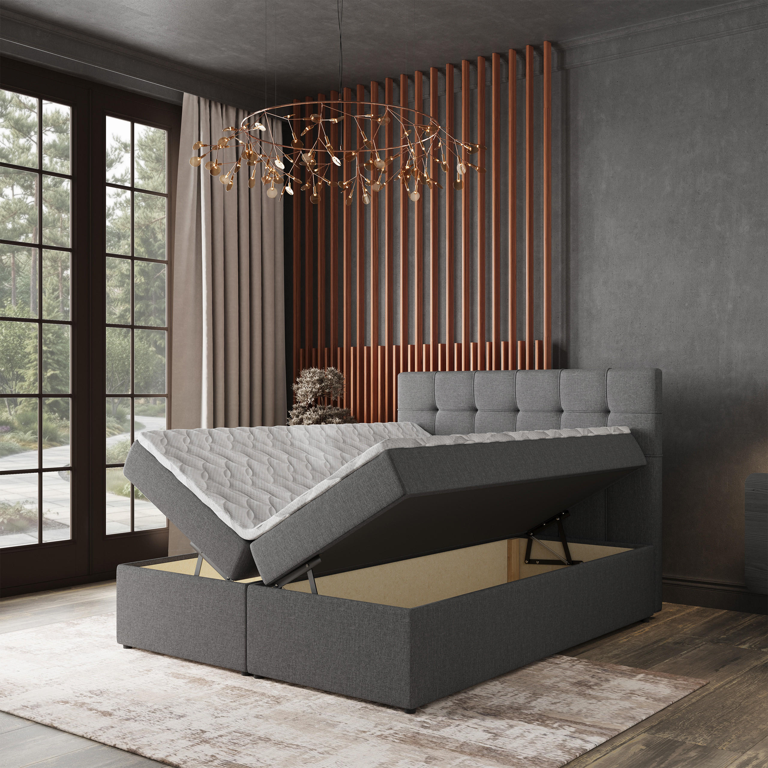 Masseno Boxbett Braun 180x200 cm