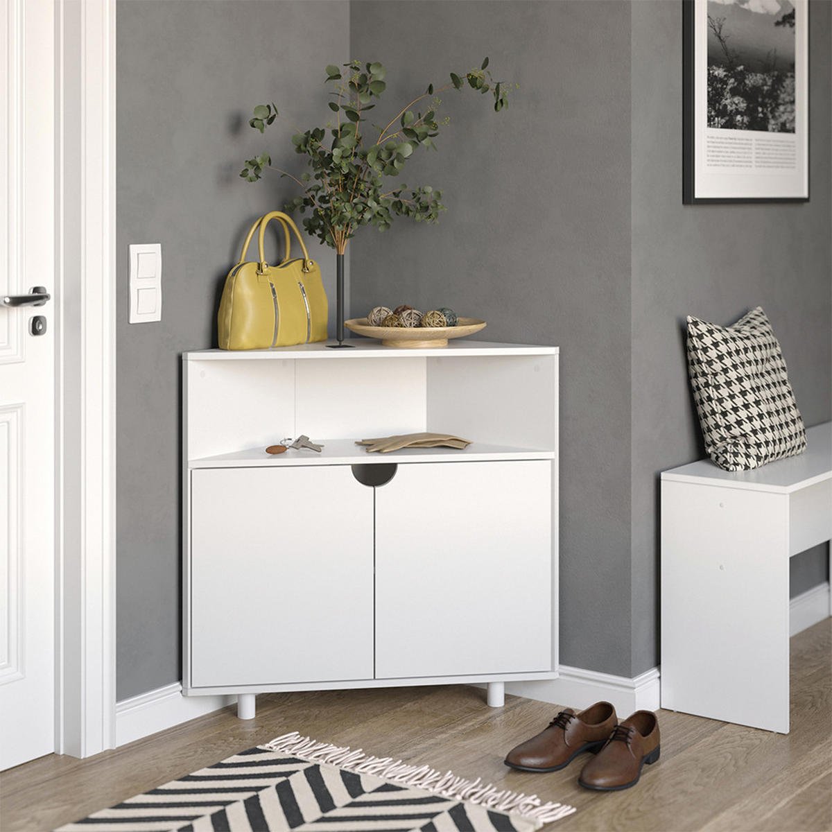 KREDENC Inaro Bílá - bílá, kompozitní dřevo (79/76/27.2cm) - Vicco