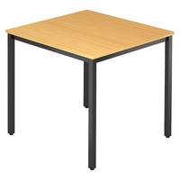 BESPRECHUNGSTISCH Serie-D 80/80/72 cm in Buchefarben/Vierkantrohr schwarz - Buchefarben/Schwarz, Holzwerkstoff (80/80/72cm) - bümö