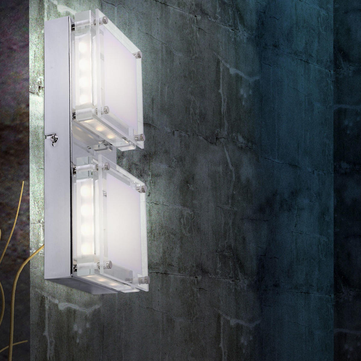 LED WANDLEUCHTE Metall Silber - Silberfarben, Glas (120/12/28cm) - Wofi