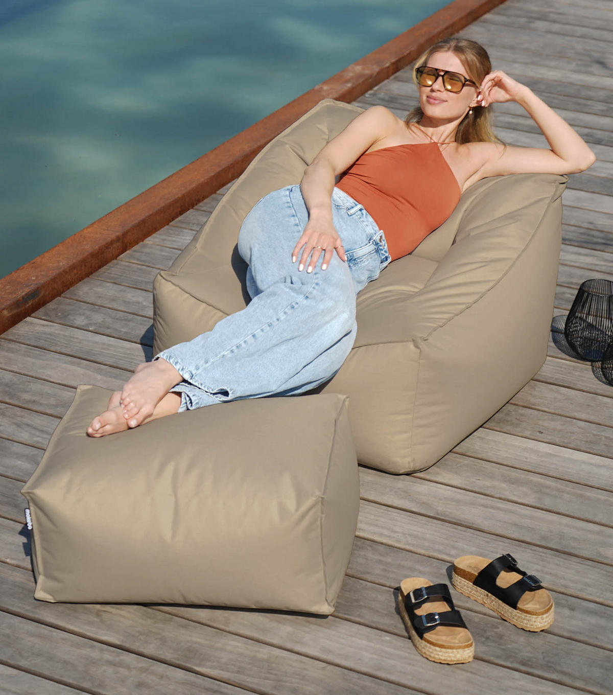 SITZSACK Der Sunnyboy - Beige, Textil (75/60/95cm) - Mokebo
