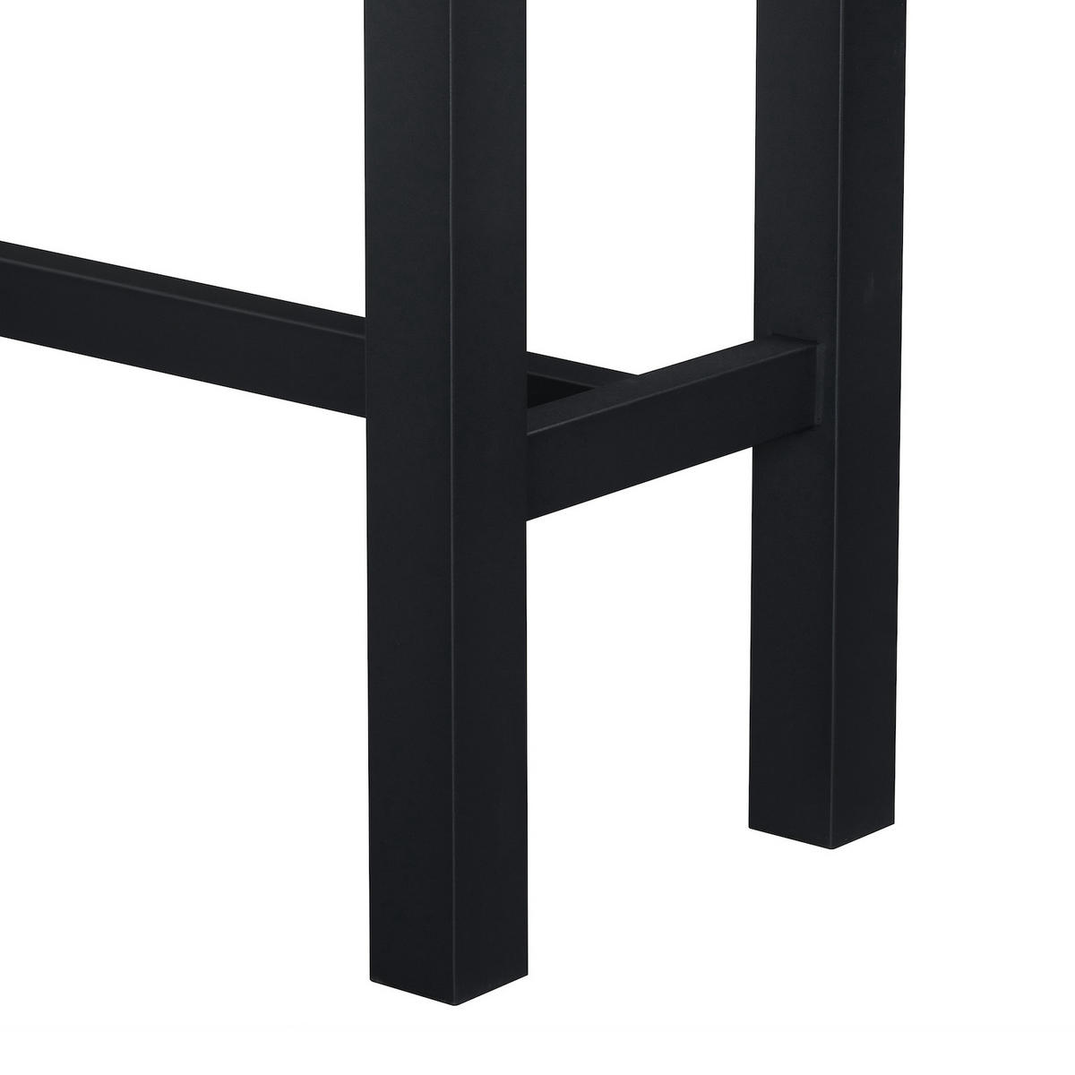 BARTISCH LOTTE 120/60/105 cm - Schwarz/Braun, Holzwerkstoff/Metall (60/120/105cm) - DUBI Möbel