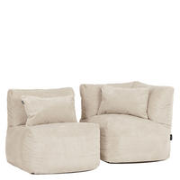 SITZSACK-SOFA 2-tlg. modular cord Noa - Beige, Textil (143/70/78cm) - icon