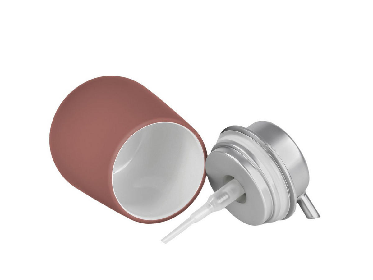 BAD ACCESSOIRES SET Nova 3tlg. peach red (pfirsich rot) - Rot, Kunststoff (23/29/23cm) - Zone Denmark