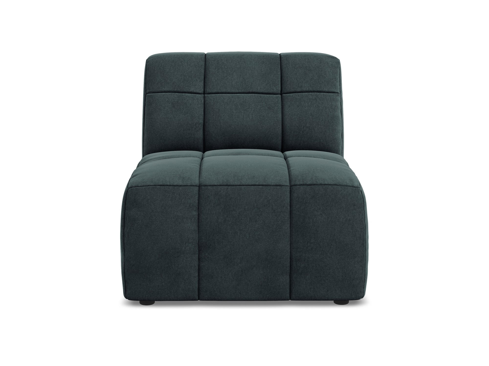 SOFAELEMENT Samt Stoff Blau - Petrol/Schwarz, Holzwerkstoff/Kunststoff (75/77/90cm) - Makamii