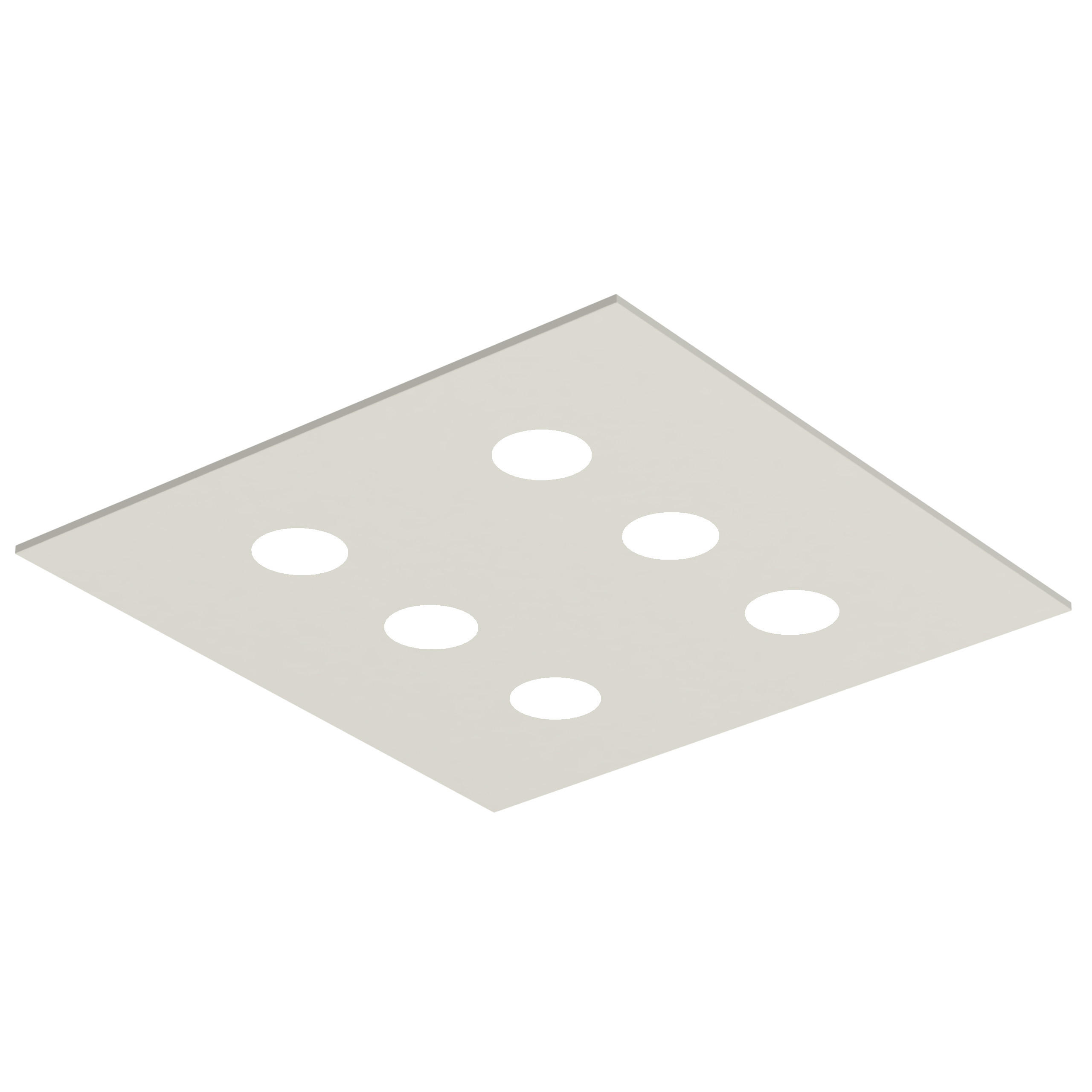 DECKENLEUCHTE - Weiß Hochglanz, Metall (50/50/4cm) - Lumicom