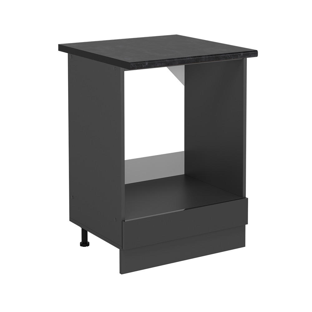 HERDUMBAUSCHRANK R-Line Anthrazit Hochglanz 60 cm , AP Anthrazit - Schwarz Hochglanz/Anthrazit, Holzwerkstoff (60/81.6/60cm) - Vicco