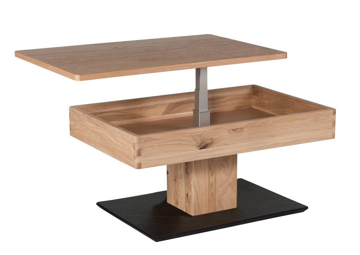 COUCHTISCH Celesta 90x60x43 höhenverstellbar;diagonal verschiebbar Wildeiche Bianco - Wildeiche, Holz (90/60/43cm) - 58aufmkessel