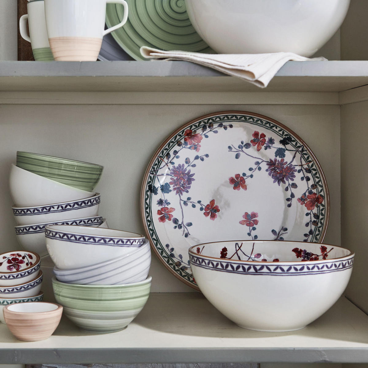 PIZZA- & PASTA SET Artesano Provençal Lavendel bunt 12 tlg. 6er Set - Multicolor, Keramik (32/2.5/32cm) - Villeroy & Boch