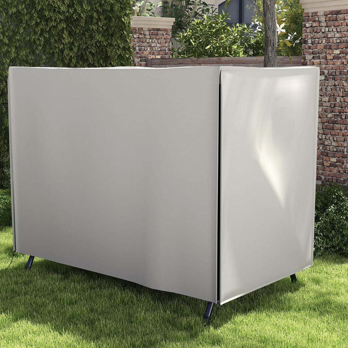 ABDECKUNG Hollywoodschaukel, Grau - Grau, Kunststoff (124/164/205cm) - Outsunny