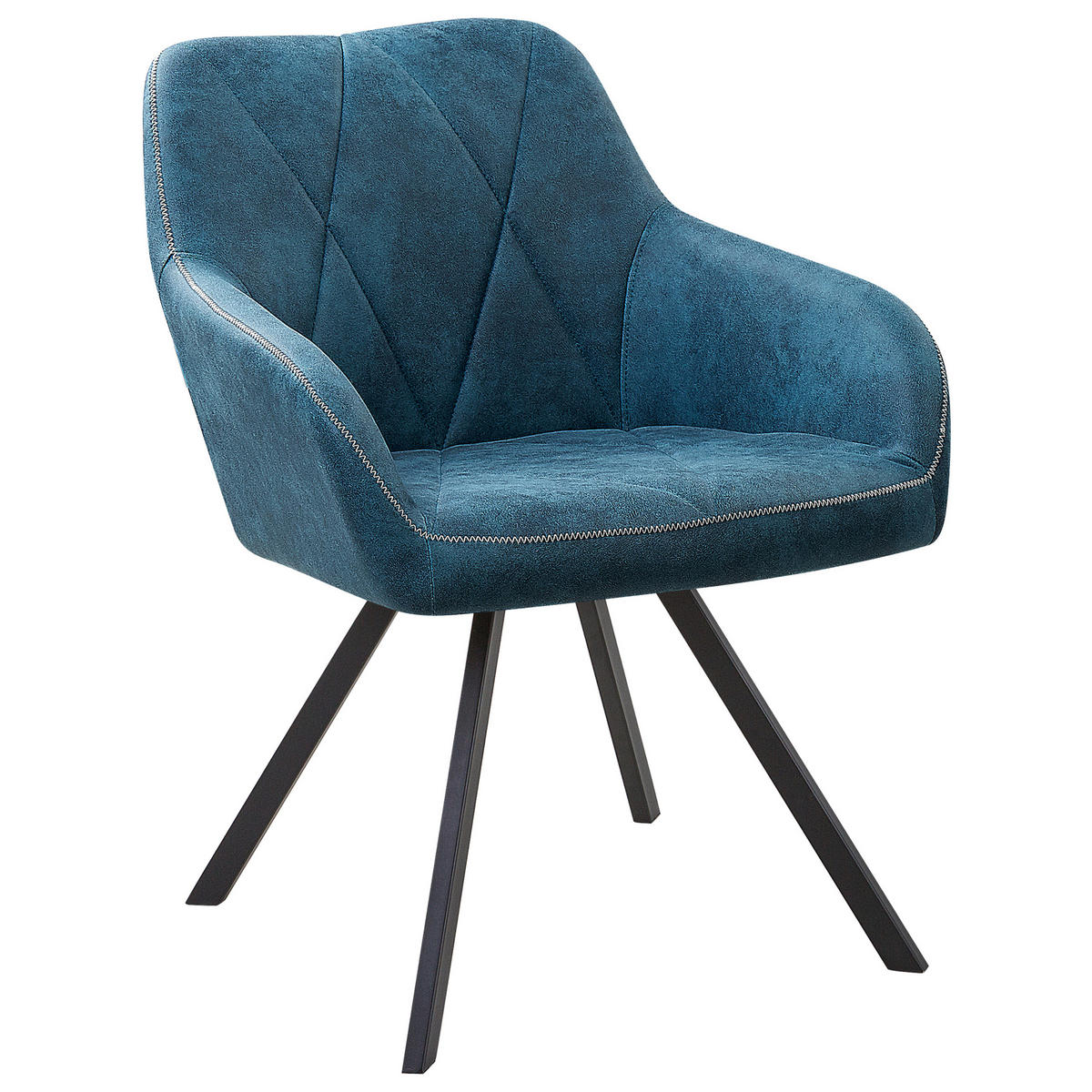 JÍDELNÍ ŽIDLE sada 2 ks čalounění Modrá Monee - modrá, kov/textil (48/78/50cm) - Beliani