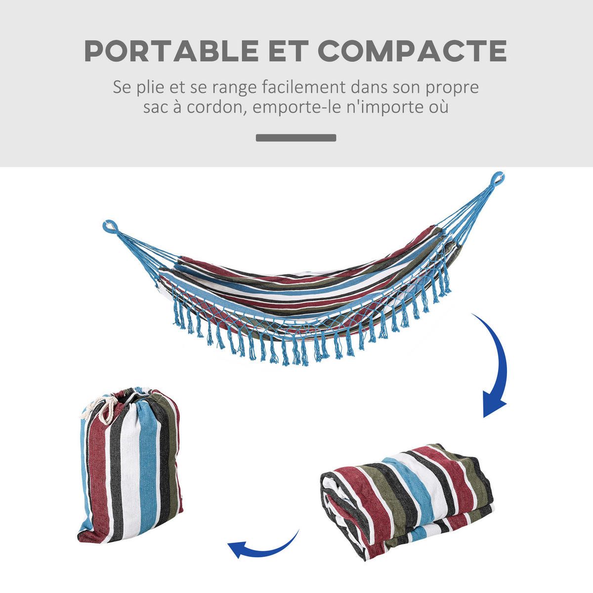 HÄNGEMATTE DE-13566 tragbar, Hippie-Chic Mehrfarbig - Multicolor, Textil (150/1/285cm) - ComfortXL