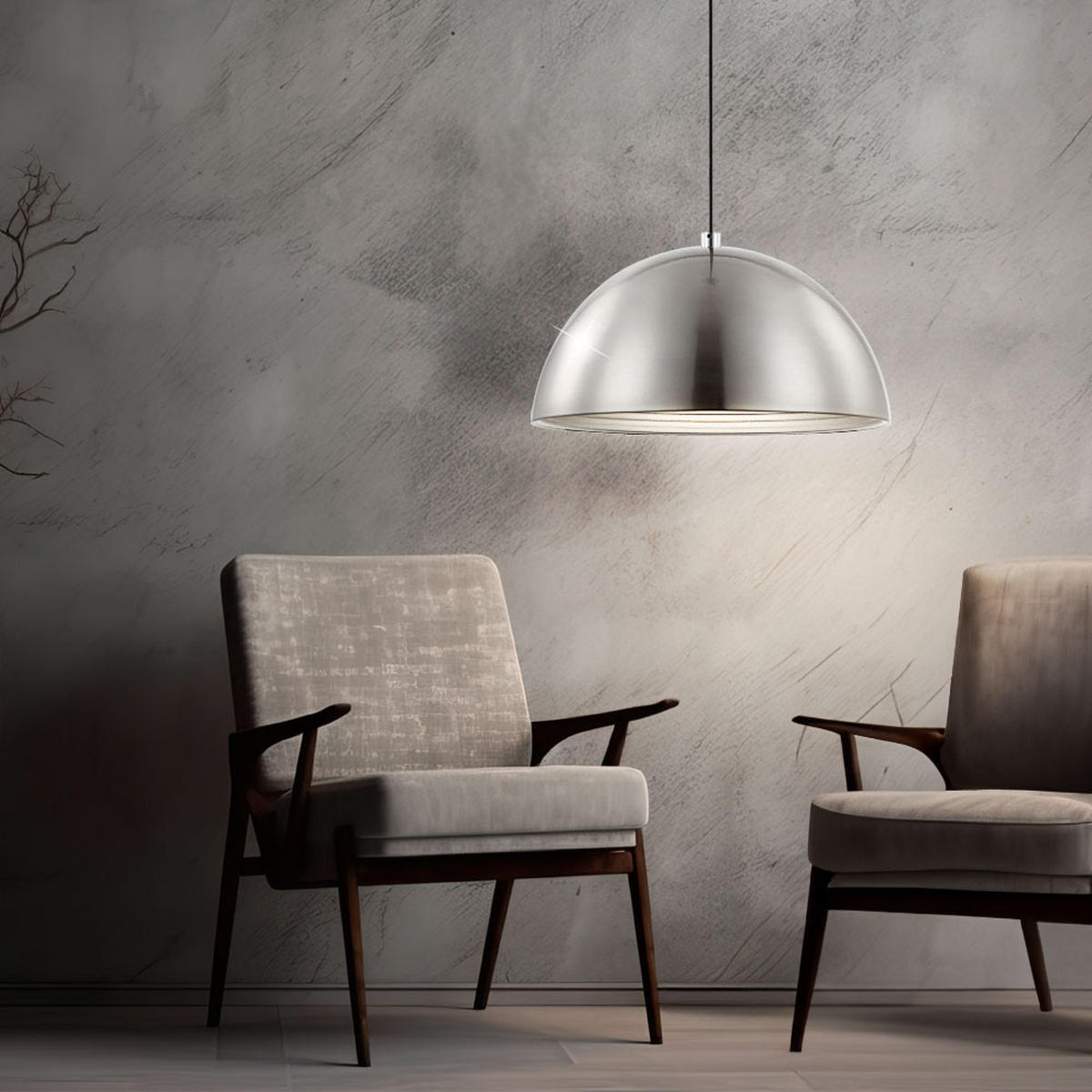 HÄNGELEUCHTE Aluminium Silber Rund - Silberfarben, Metall (40/40/128cm) - Globo Lighting