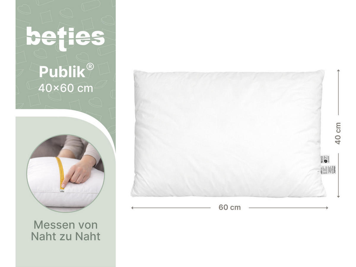 FEDERKISSEN Publik 40/60 cm - Creme, Textil (40/60cm) - beties Heimtextil
