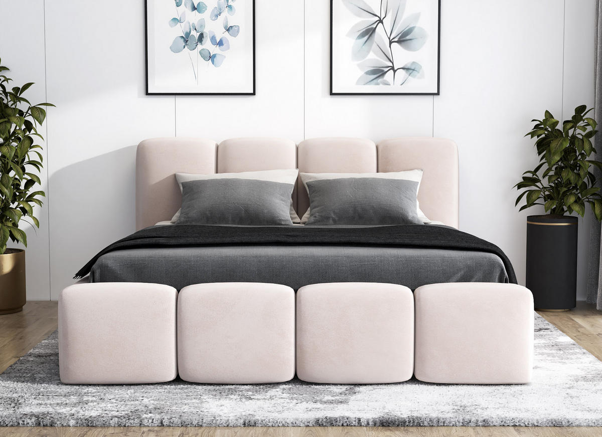POLSTERBETT DONA 180x200 Beige - Beige, Textil (180/200cm) - A&J MöbelLand