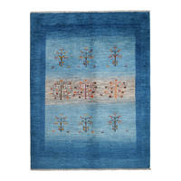 TEPPICH Rizbaf Blau 207/156 cm Schurwolle - Blau, Textil (156/207cm) - Looma