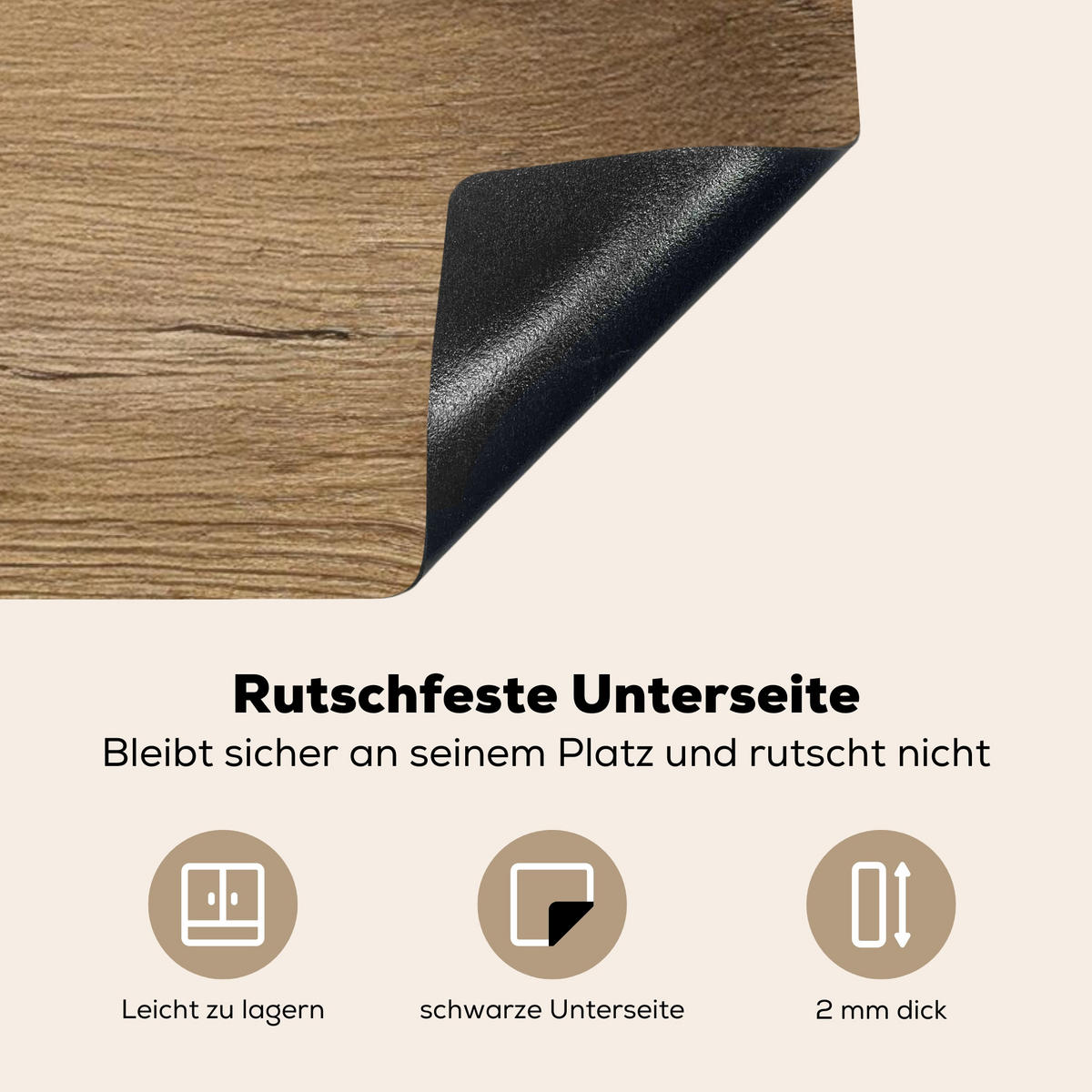 HERDABDECKPLATTE Holz - Braun - Holzoptik 70x52 cm - Eichefarben, Kunststoff (70/52/0.2cm) - MuchoWow