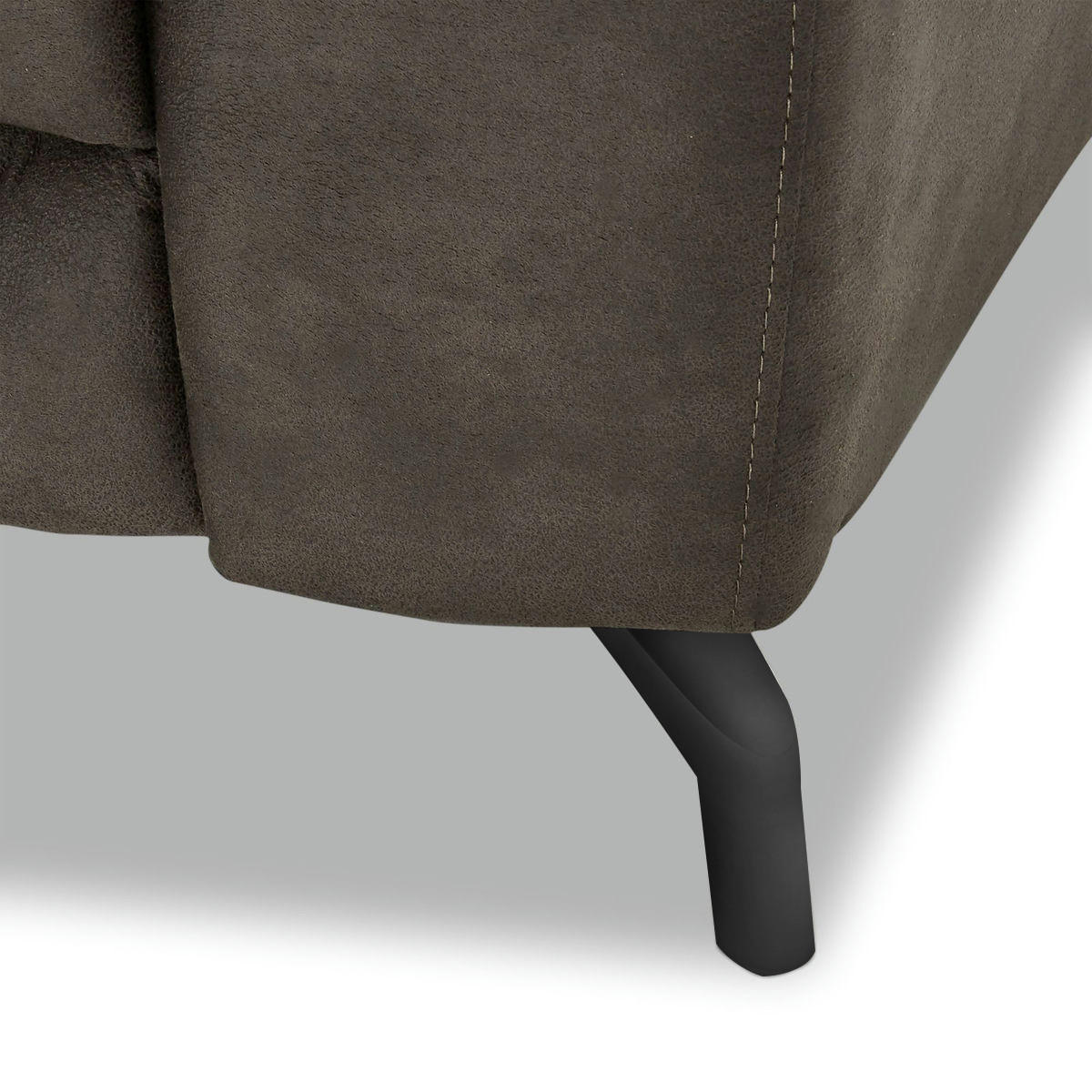 ZWEISITZER-SOFA Mikrofaser Braun (Taupe) - Taupe/Schwarz, Leder/Textil (162/101/96cm) - Furnhouse