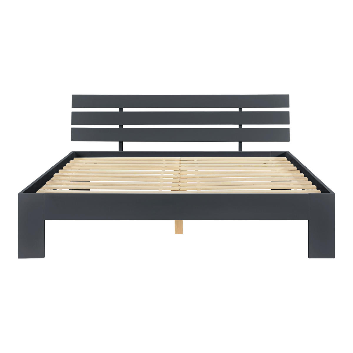 HOLZBETT Nivala - Dunkelgrau, Holz (140/200cm) - [en.casa]