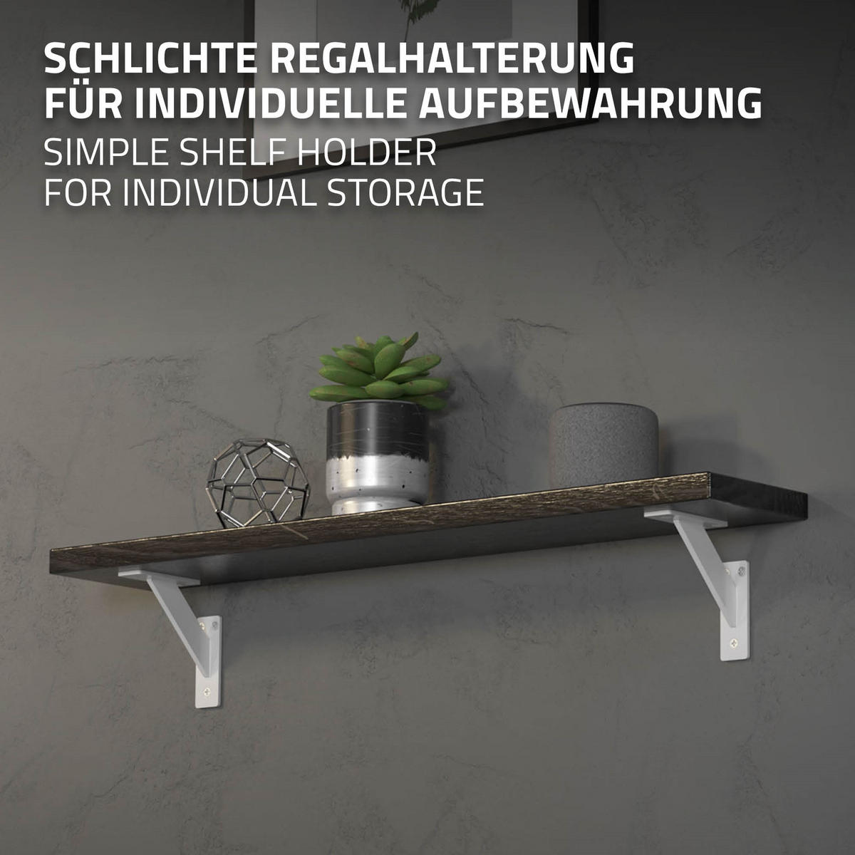 REGALTRÄGER 2er Set - Weiß, Metall (12/3/12cm) - ML-DESIGN