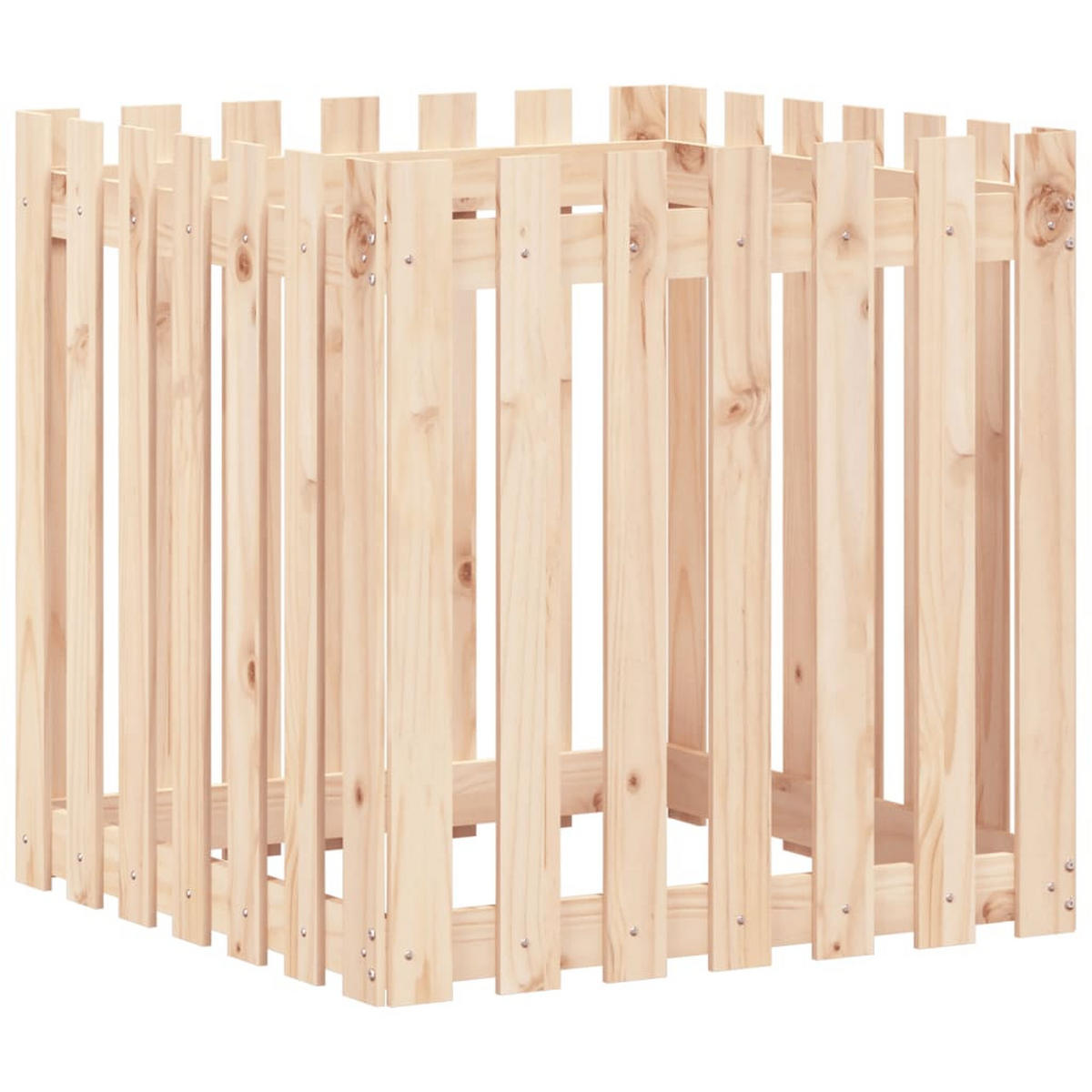 PFLANZKÜBEL Lattenzaun-Design 70x70x70 cm Massivholz Kiefer - Naturfarben, Holz (70/70/70cm)
