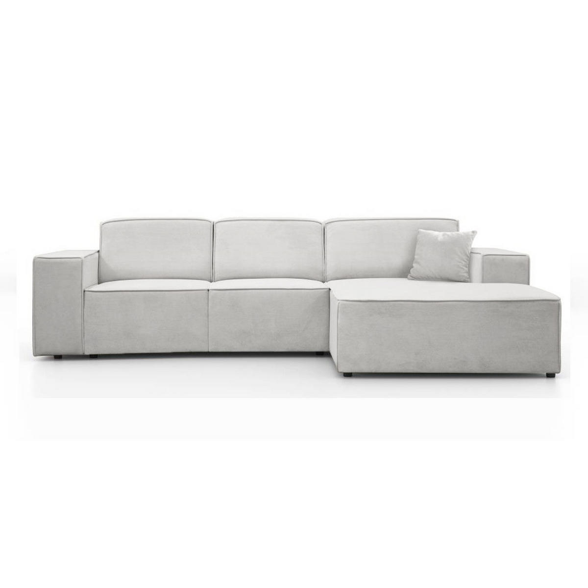 ECKSOFA ohne Schlaffunktion Pedro L beige rechts - Beige/Schwarz, Kunststoff/Textil (267/170cm) - Beautysofa