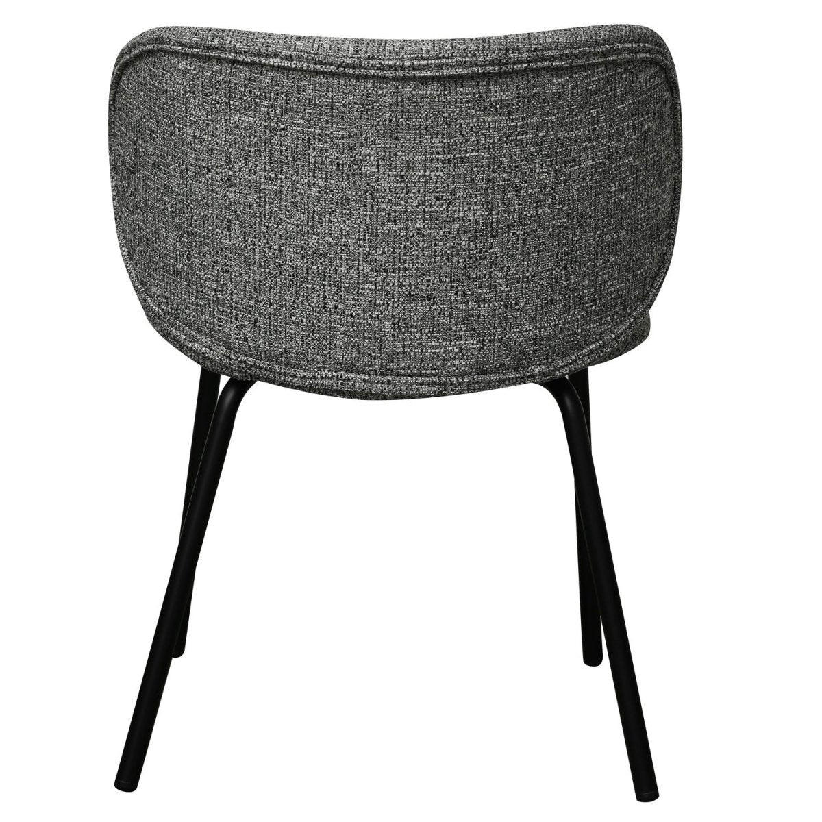 STUHL-SET 2 Stück in Teddystoff Grau - Schwarz/Grau, Textil/Metall (57/73/58cm) - Furnhouse