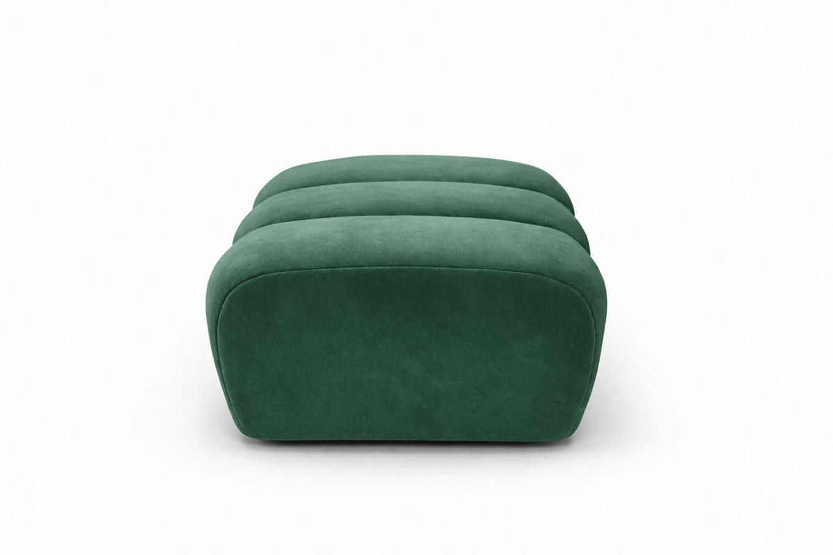 POUF modular, Veloursstoff Bluvel, Grün, CROISSANT - Grün, Holz (105/44/70cm) - Kaiser Möbel