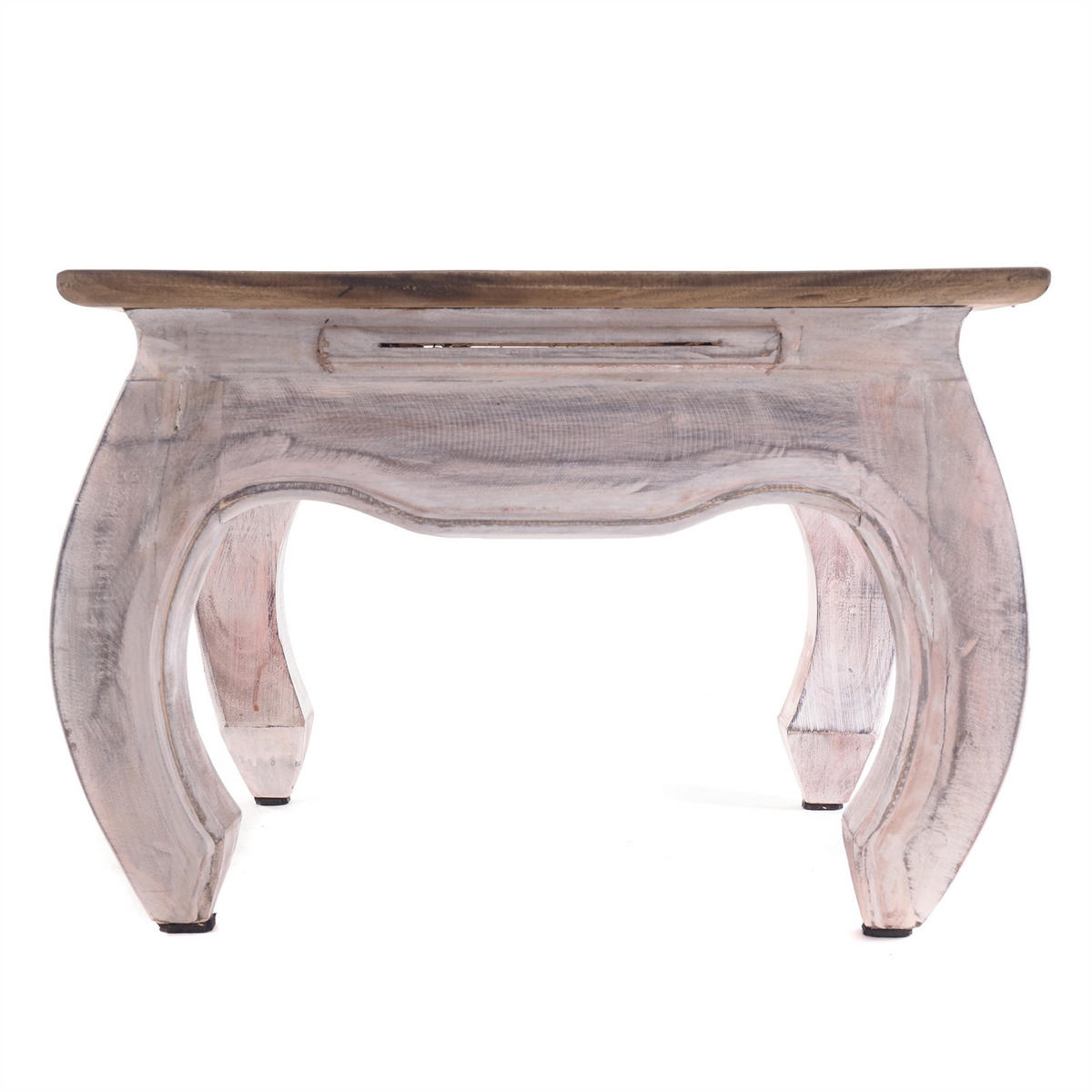 OPIUMTISCH MAHA 50 Mahagoni Massivholz 05 weiß-natur - Multicolor, Holz (50/50/35cm) - DESIGN DELIGHTS