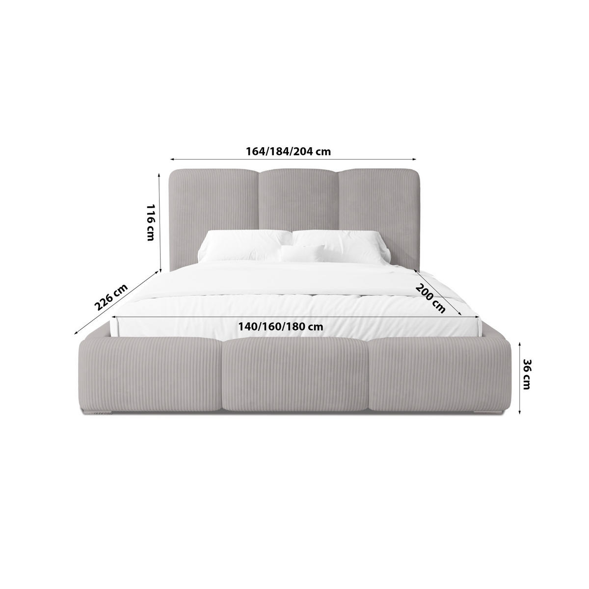 POLSTERBETT Doppelbett Walmer 180x200 cm Cappuccino - Hellbraun, Textil (180/200cm) - Fedve