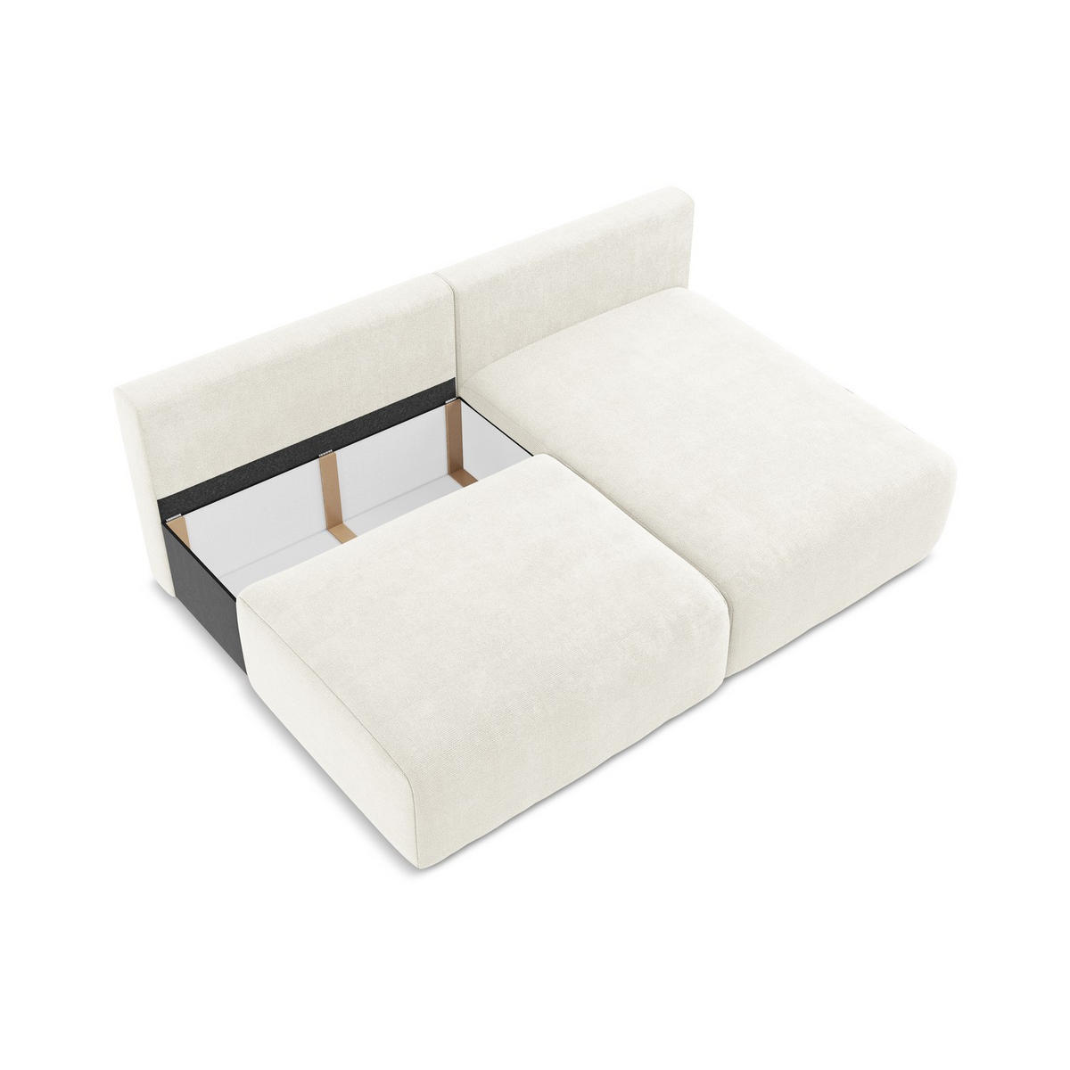 ECKSOFA mit Schlaffunktion rechts Chenille Stoff Weiß - Pink/Schwarz, Kunststoff/Textil (210/149cm) - LaMiaSofa