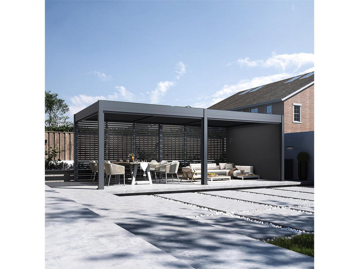 PERGOLA-SONNENROLLO Oasis für 3,6 m Pergola Anthrazit - Anthrazit, Kunststoff (80/175/120cm) - Green Spirit
