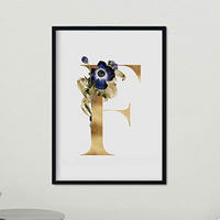 POSTER Gerahmtes - Buchstaben A4 Schwarzer Rahmen - Schwarz, Papier (29.7/5/21cm) - Nacnic