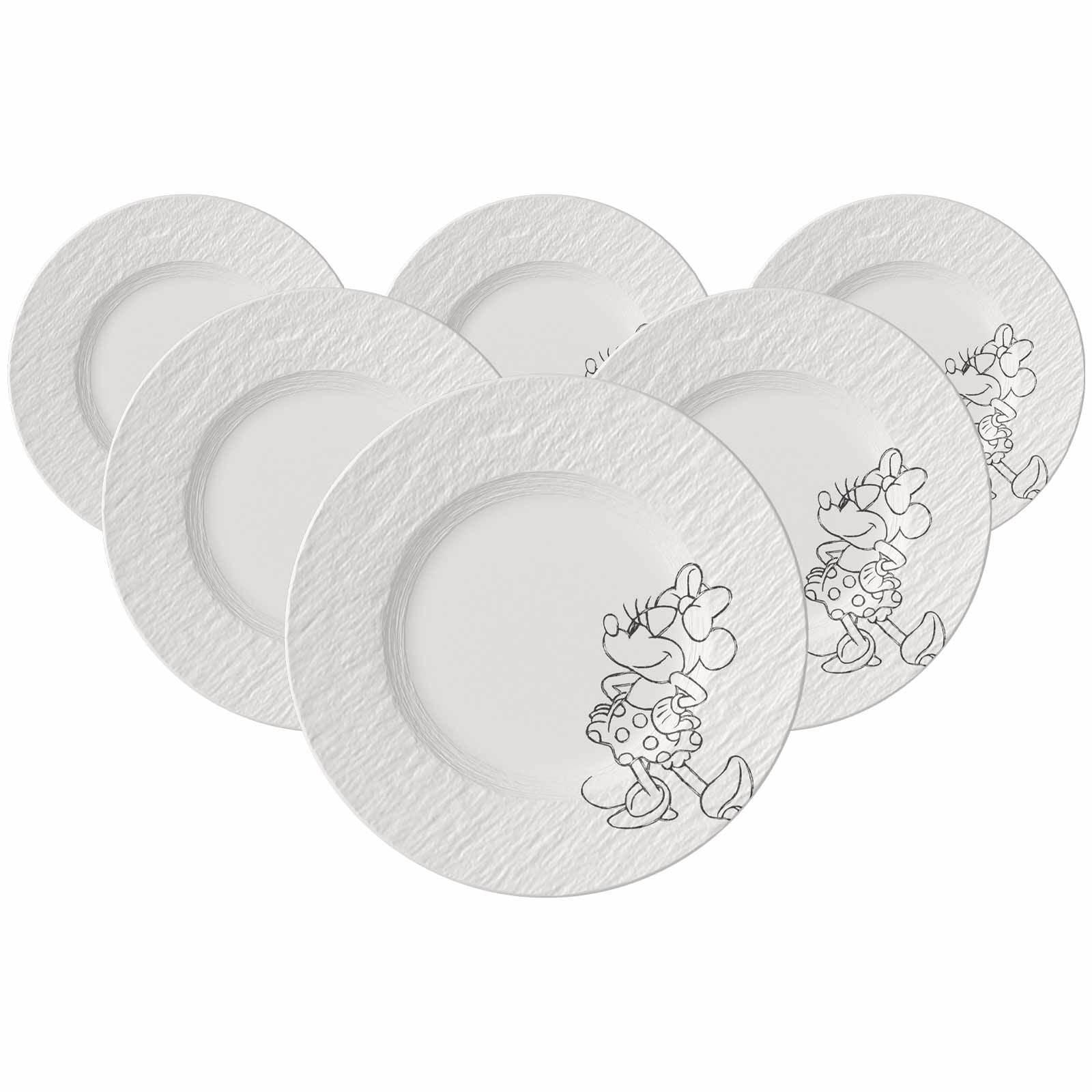 FRÜHSTÜCKS-/DESSERTTELLER Manufacture Rock blanc Mickey Mouse weiß ø 21,7 cm 6er Set - Weiß, Keramik (21.7cm) - Villeroy & Boch