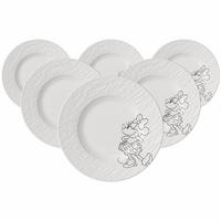 FRÜHSTÜCKS-/DESSERTTELLER Manufacture Rock blanc Mickey Mouse weiß ø 21,7 cm 6er Set - Weiß, Keramik (21.7cm) - Villeroy & Boch