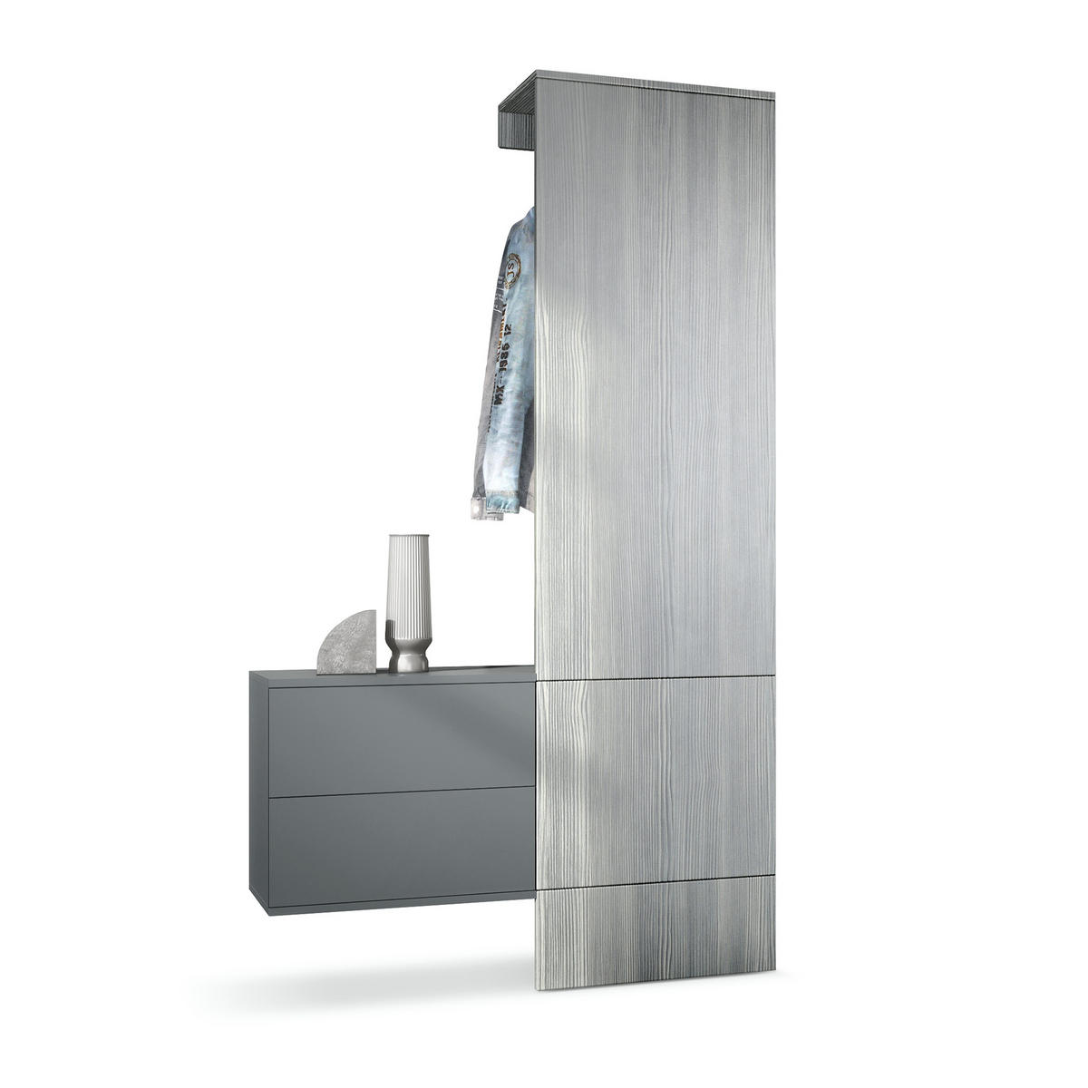 GARDEROBE Carlton Paneel in Avola-Anthrazit - Anthrazit, Holzwerkstoff (105/193/35cm) - Vladon