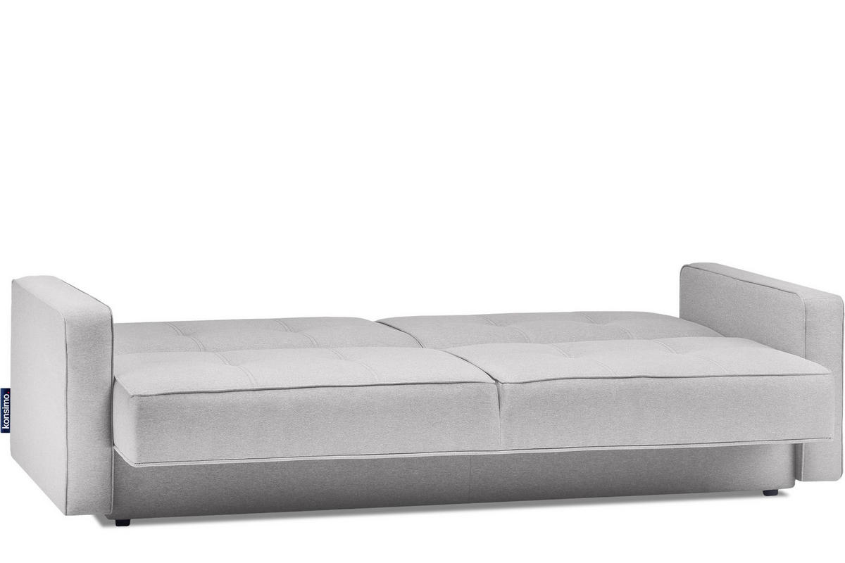 SCHLAFSOFA ORIO 3 Personen, Gewebe-Stoff, Grau - Grau, Textil (219/90/90cm) - KONSIMO®