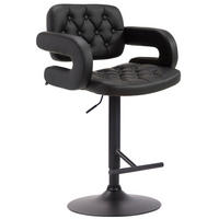 BARHOCKER Dubai, Gestell schwarz, Kunstleder schwarz, - Schwarz, Kunststoff/Textil (52/100/55cm) - TPFLiving