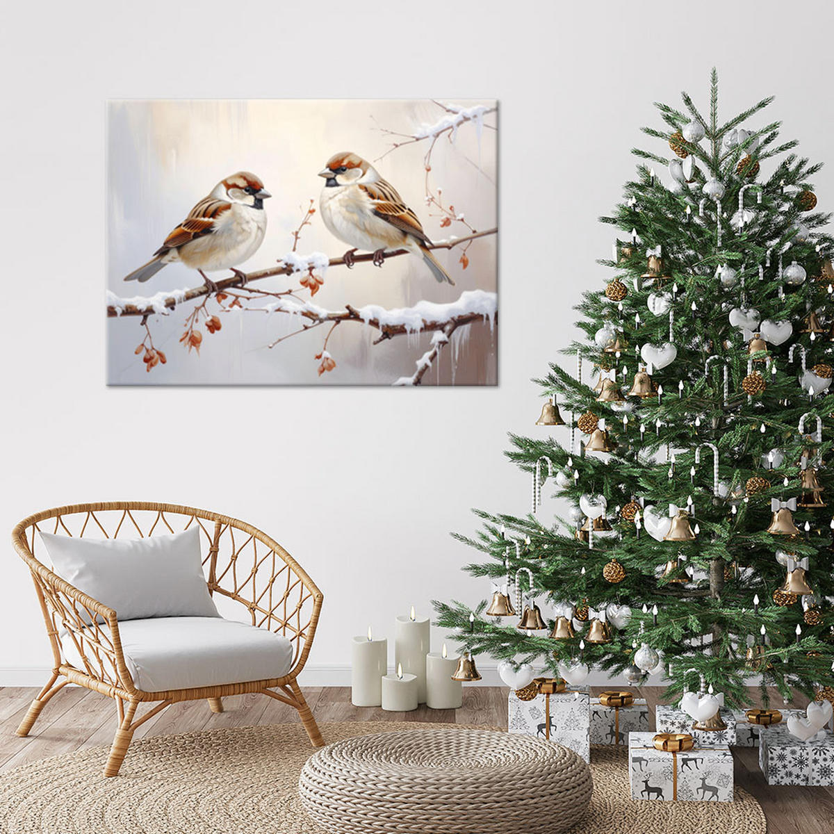 LEINWANDBILD Weihnachten 120x80cm - Grau, Textil (120/80cm) - Feeby