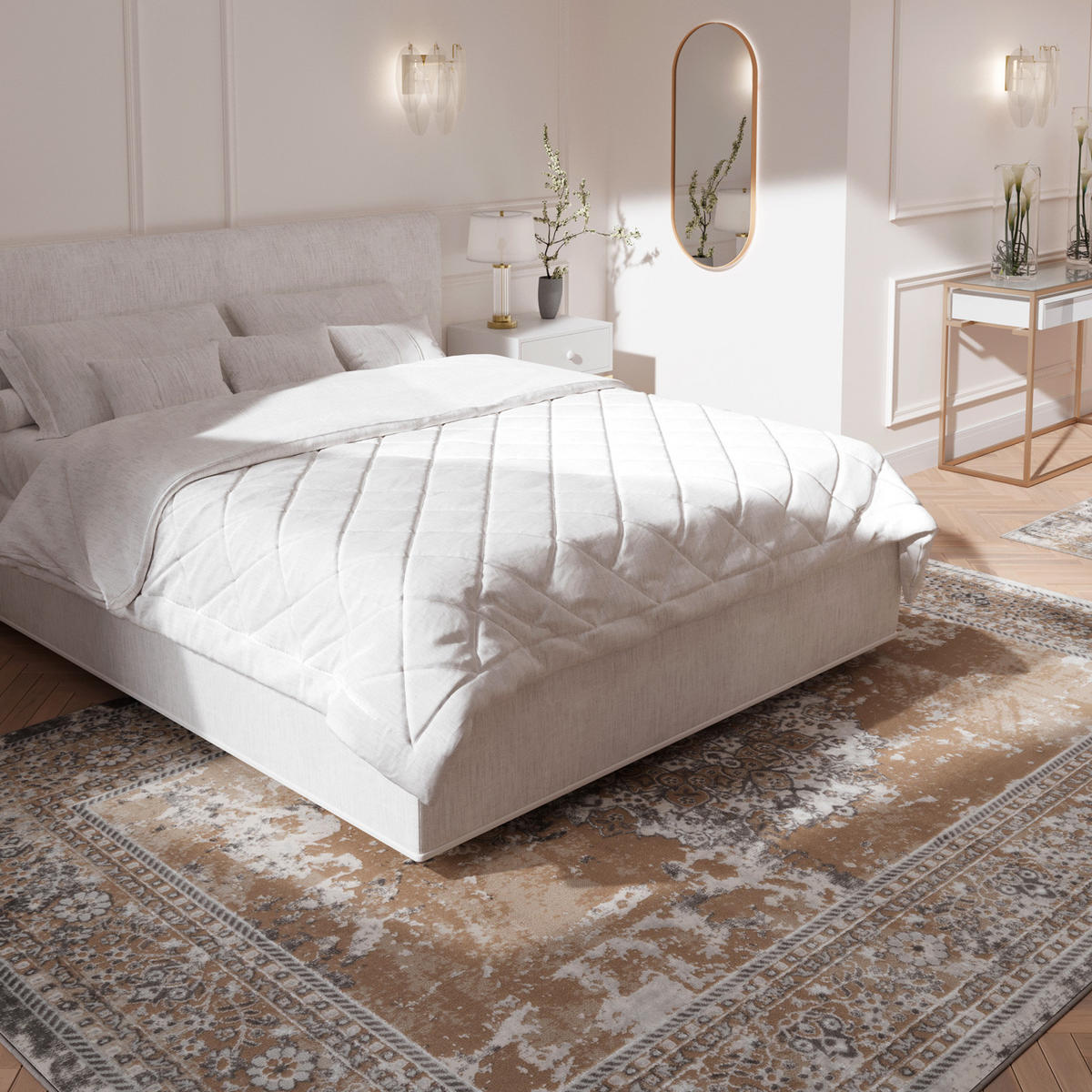 WEBTEPPICH Victoria Beige - Beige, Textil (160/230cm) - Kukoon Rugs