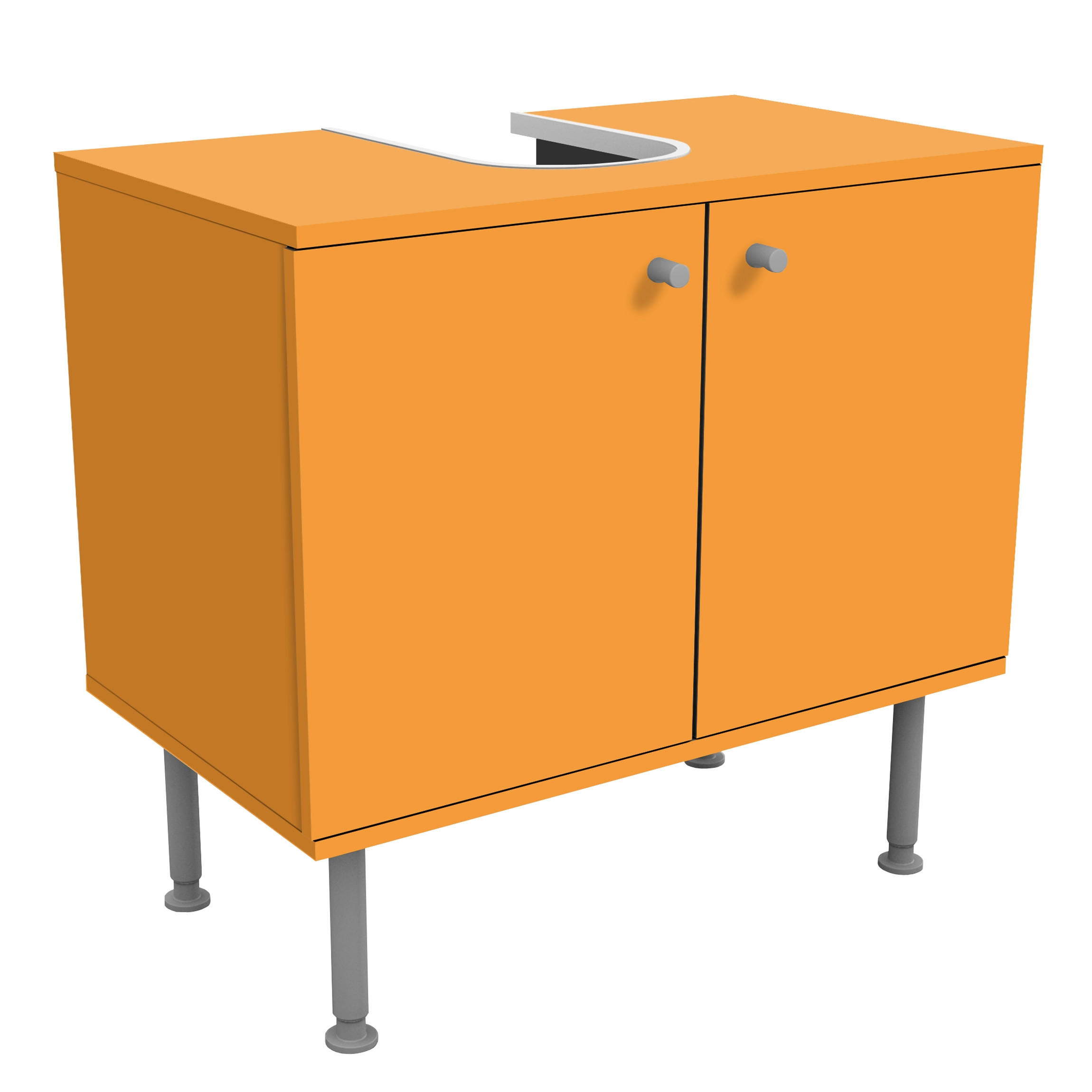 WASCHBECKENUNTERSCHRANK Mango 60/55/35 cm - Orange, Holzwerkstoff (60/55/35cm) - Bilderwelten