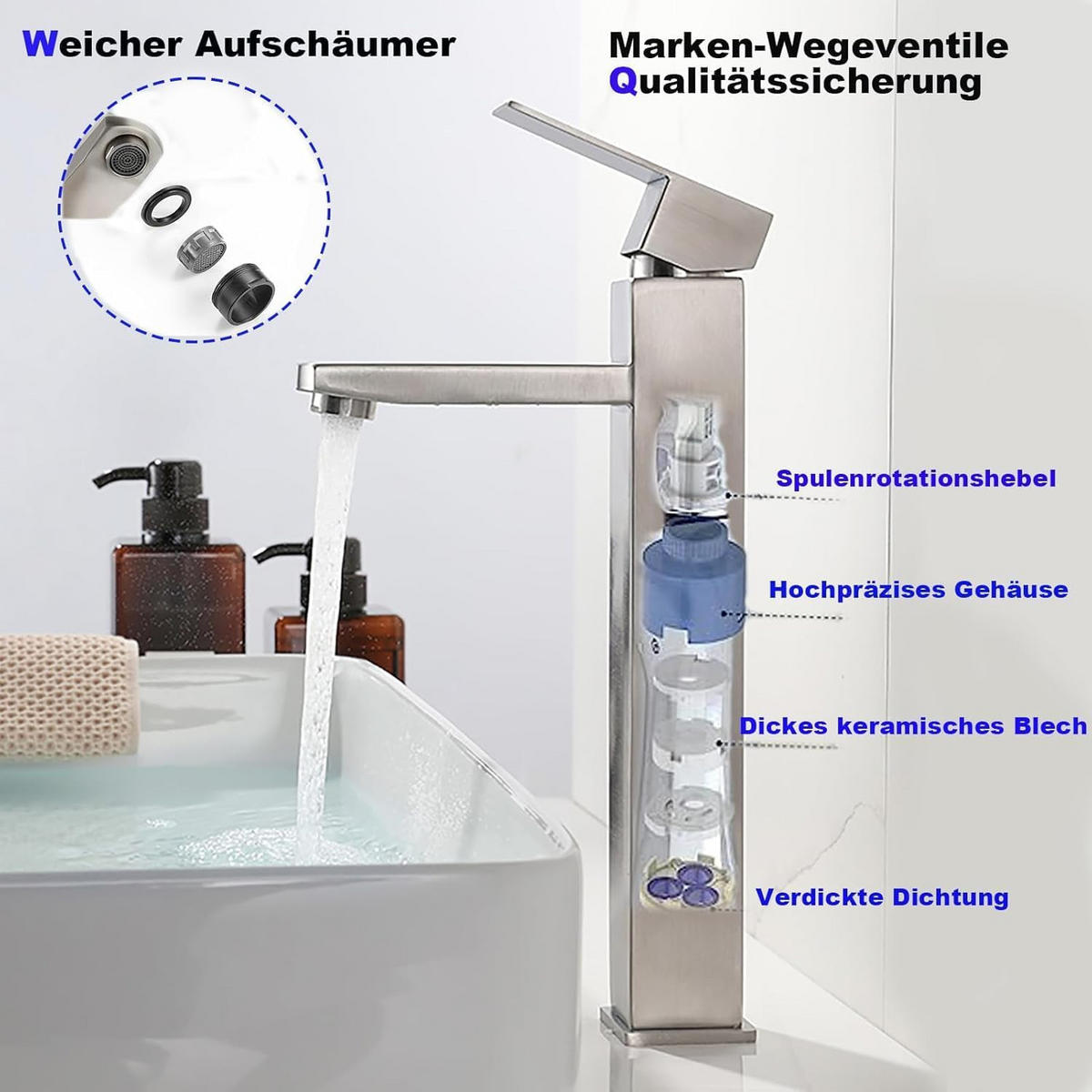BADEZIMMERARMATUR , 29*5cm, silber. - Silberfarben, Metall (25/7/19cm) - Vallsero