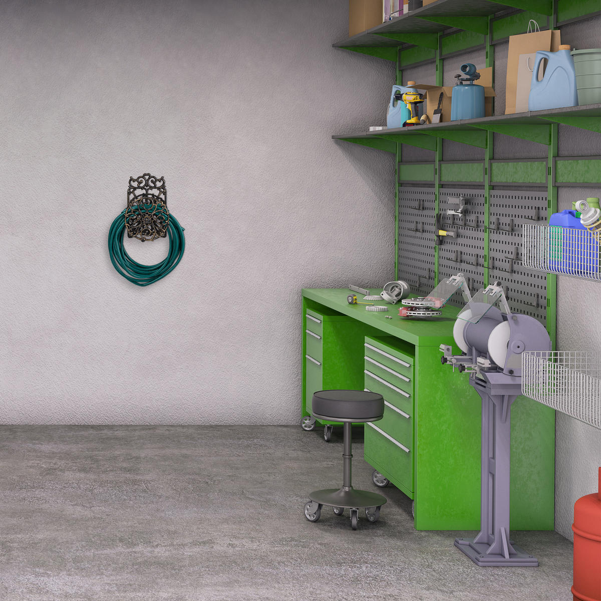 SCHLAUCHHALTER - Multicolor, Metall (23/34/18cm) - Relaxdays