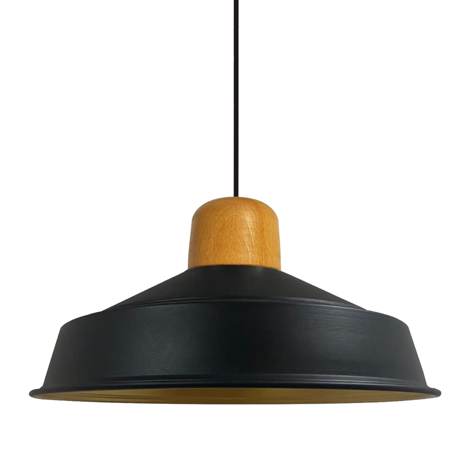 PENDELLEUCHTE Asletl 40/20 cm - Schwarz, Holz/Metall (20/40/20cm) - Bamyum