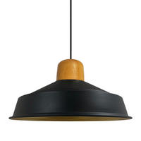 PENDELLEUCHTE Asletl 40/20 cm - Schwarz, Holz/Metall (20/40/20cm) - Bamyum