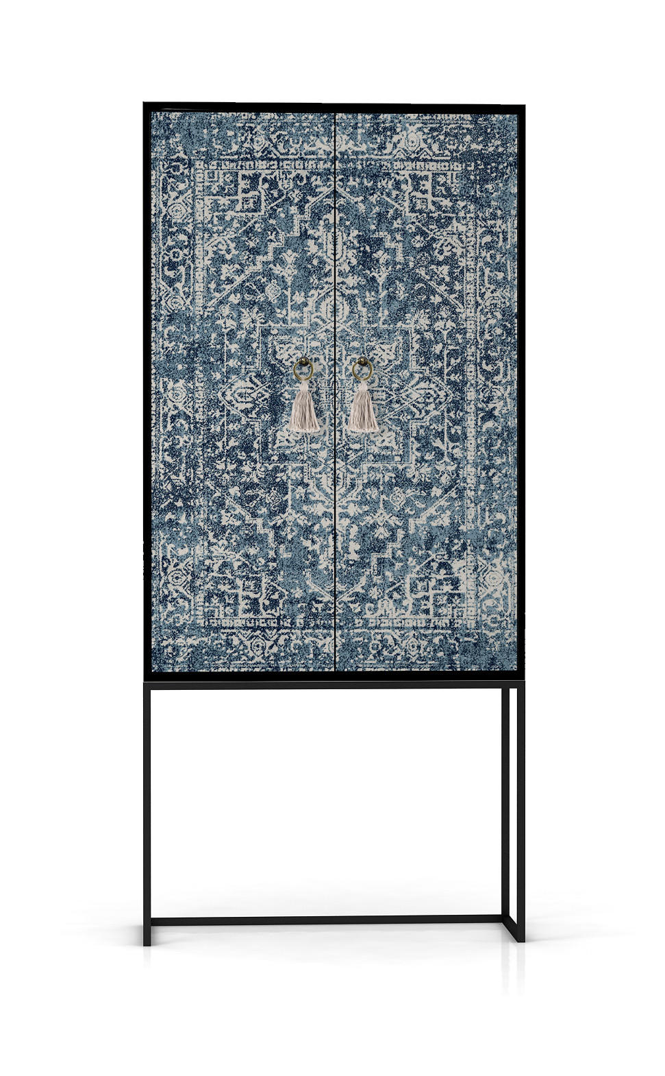HIGHBOARD aus MDF ALVA BLUE VINTAGE RUG - Pastellblau, Holzwerkstoff (75/164.5/45cm) - RNT By Really Nice Things