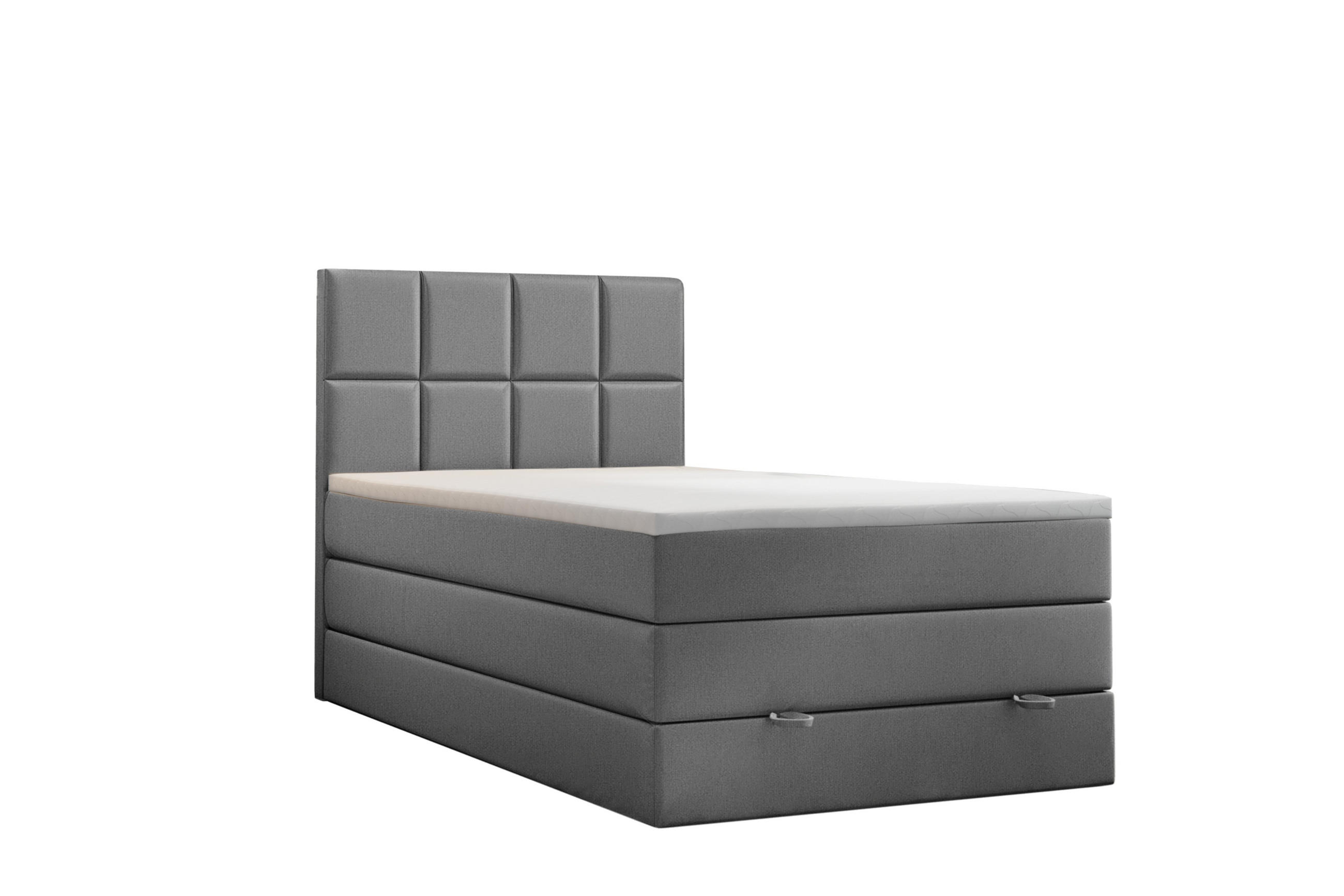 BOXBETT Olaf Premium 120x200 Grau - Grau, Textil/Metall (120/200cm) - VLR BEDS