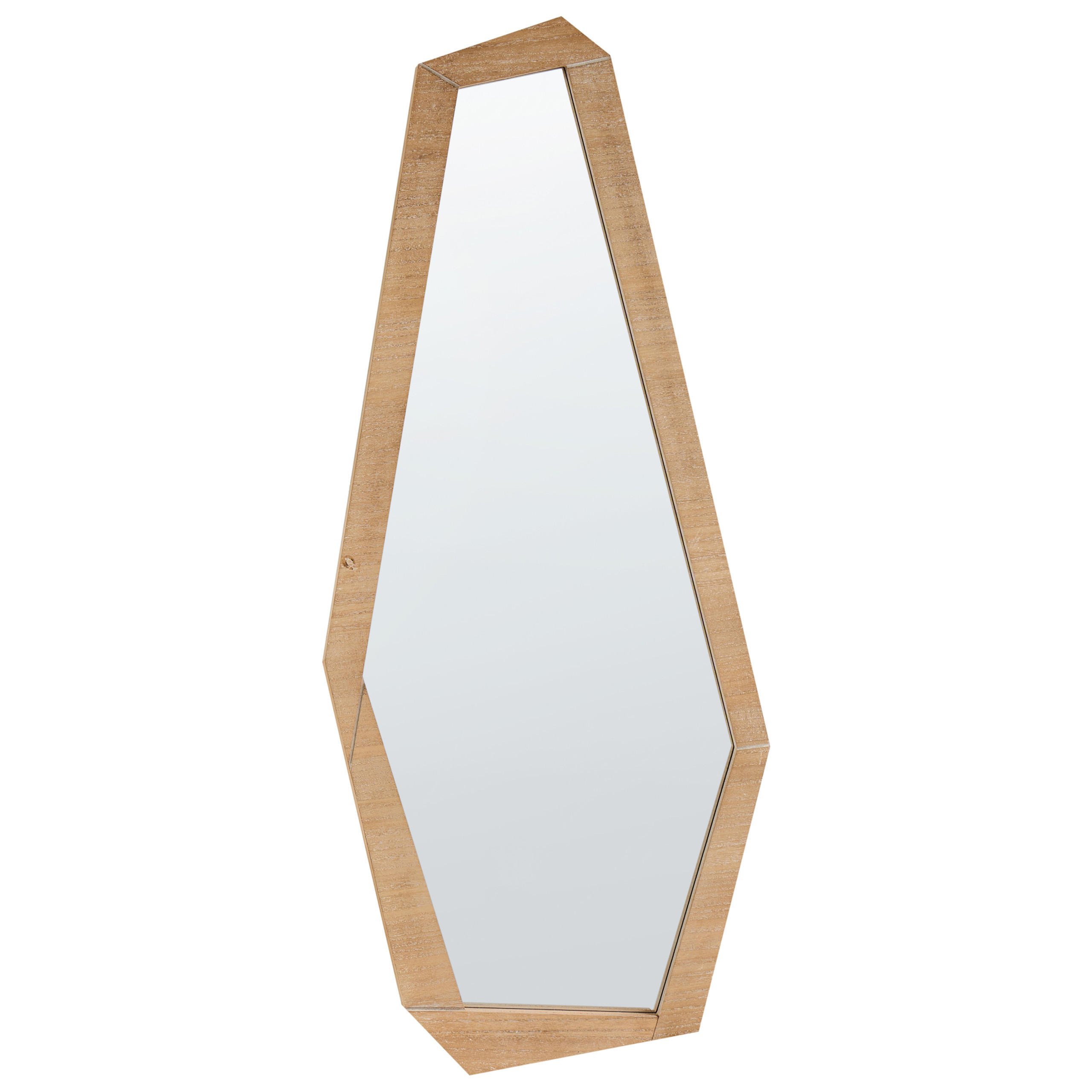 Beliani Wandspiegel Hellbraun, Braun 44x104x3 cm