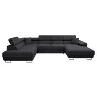 WOHNLANDSCHAFT Torezio Bis, Seite: Links - Anthrazit, Holz/Textil (346/90/203cm) - MIRJAN24